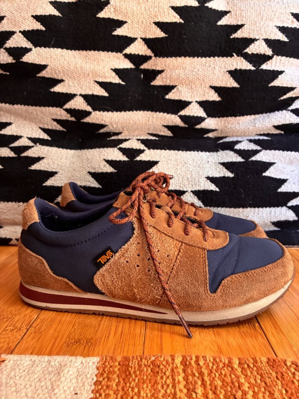 Teva Women's 84's Highside Vintage Retro Style Size 9 Shoes Navy Brown 70s 80s - Picture 5 of 10